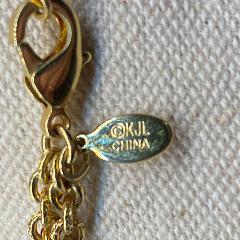 KJL Kenneth Jay Lane Gold and Blue Beaded Necklace - Picture 7 of 8